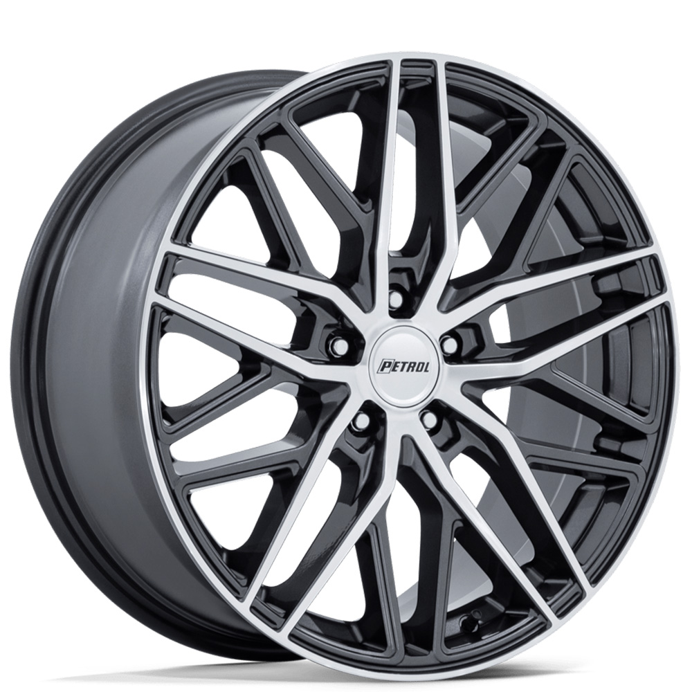 20" Petrol Wheels PE004 P3E Gloss Gunmetal with Brushed Machined Face Rims