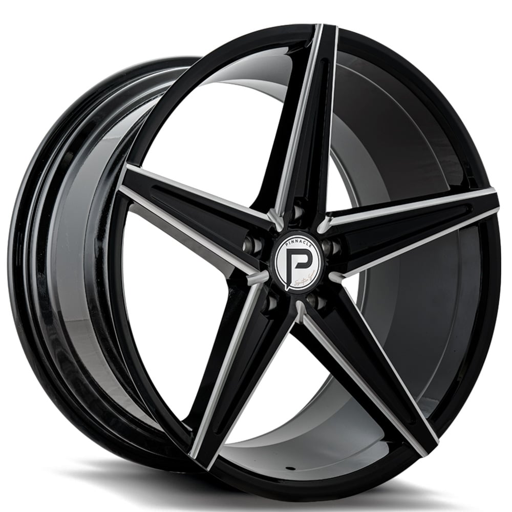 20" Pinnacle Wheels P202 Supreme Gloss Black Milled Rims