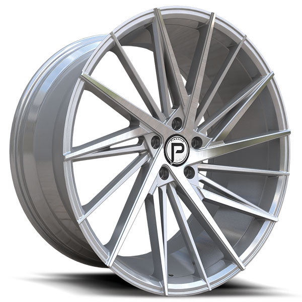 20" Pinnacle Wheels P208 Snazzy Silver Machined Rims