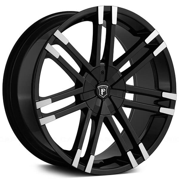 22" Pinnacle Wheels P88 Valenti Gloss Black Machined Tip Rims