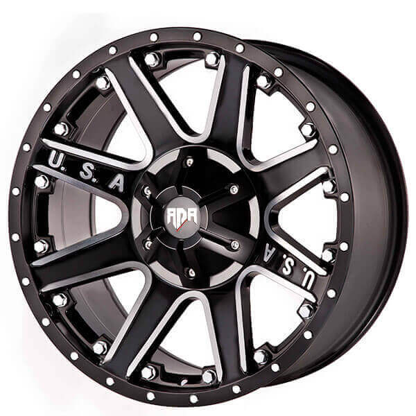 17" Red Dirt Road Wheels RD04 USA Black Machined Off-Road Rims #RDR010-1