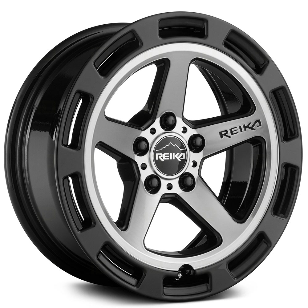 17" Reika Wheels Teton R20 Black with Machined Face Flow Formed Rims