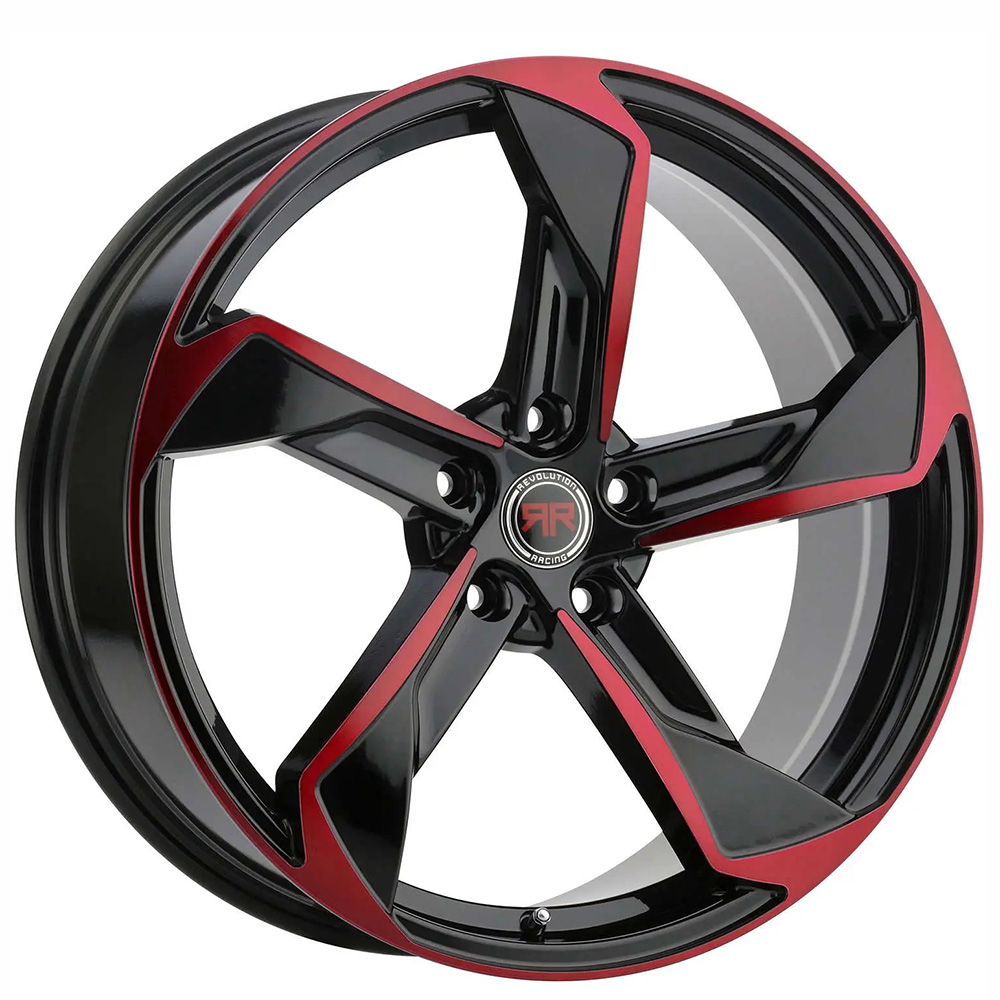 17" Revolution Racing Wheels RR20 Black with Red Face Rims