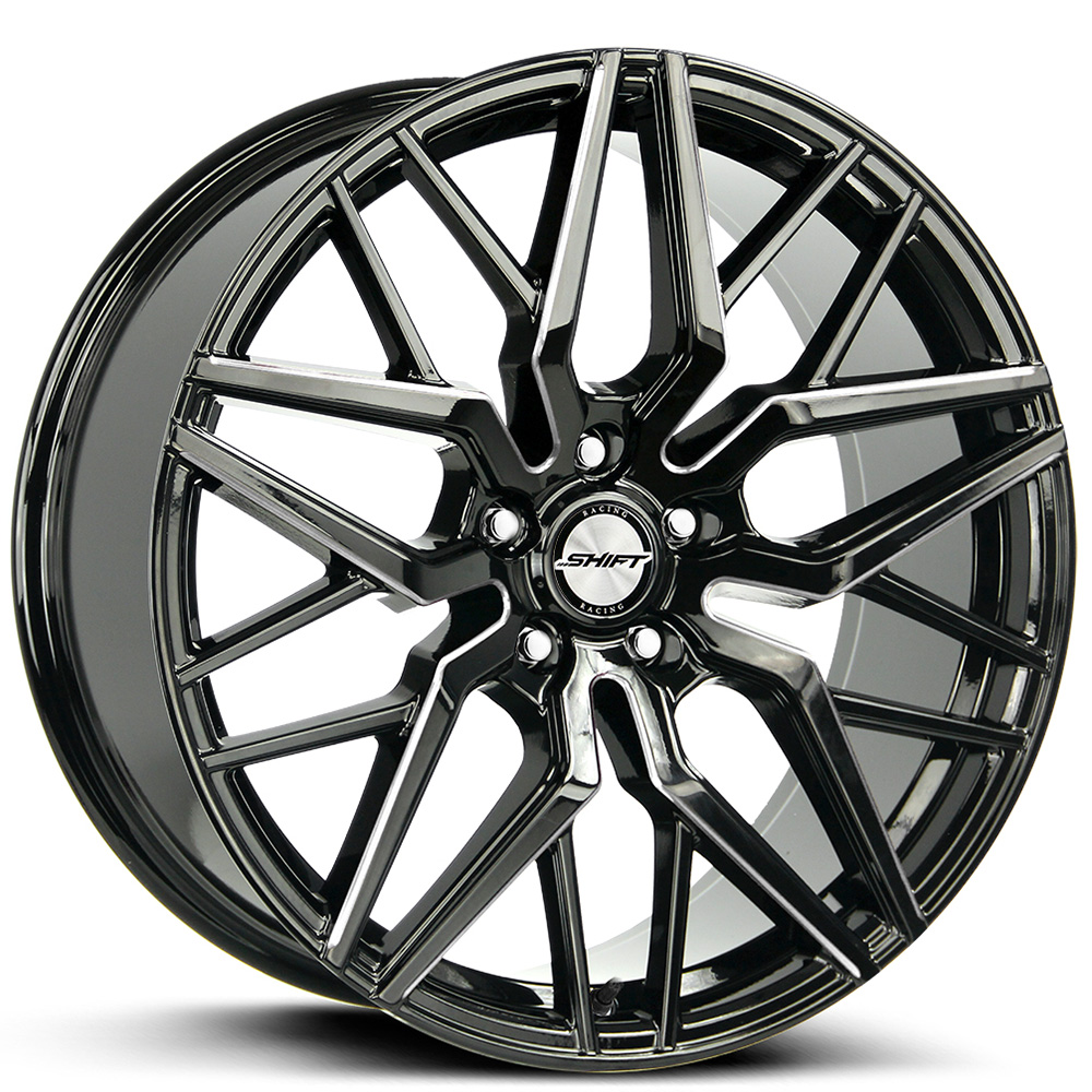 20" Shift Wheels Spring Gloss Black Milled Rims 