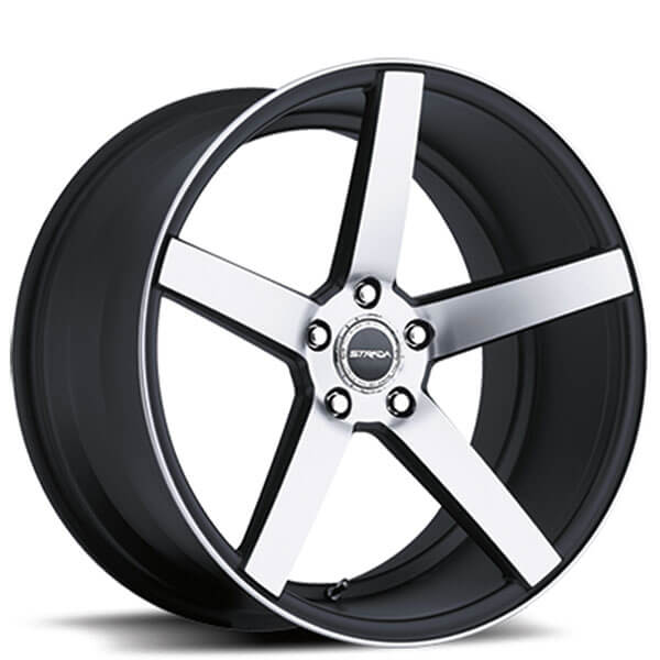 22x8.5" Strada Wheels Perfetto Gloss Black Machined Rims 