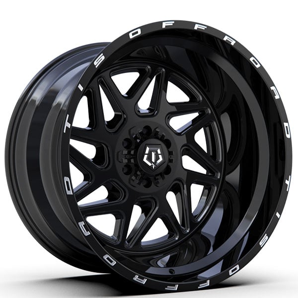 22 Tis Wheels 552b Gloss Black With Milled Lip Logo Off Road Rims Tor030 3