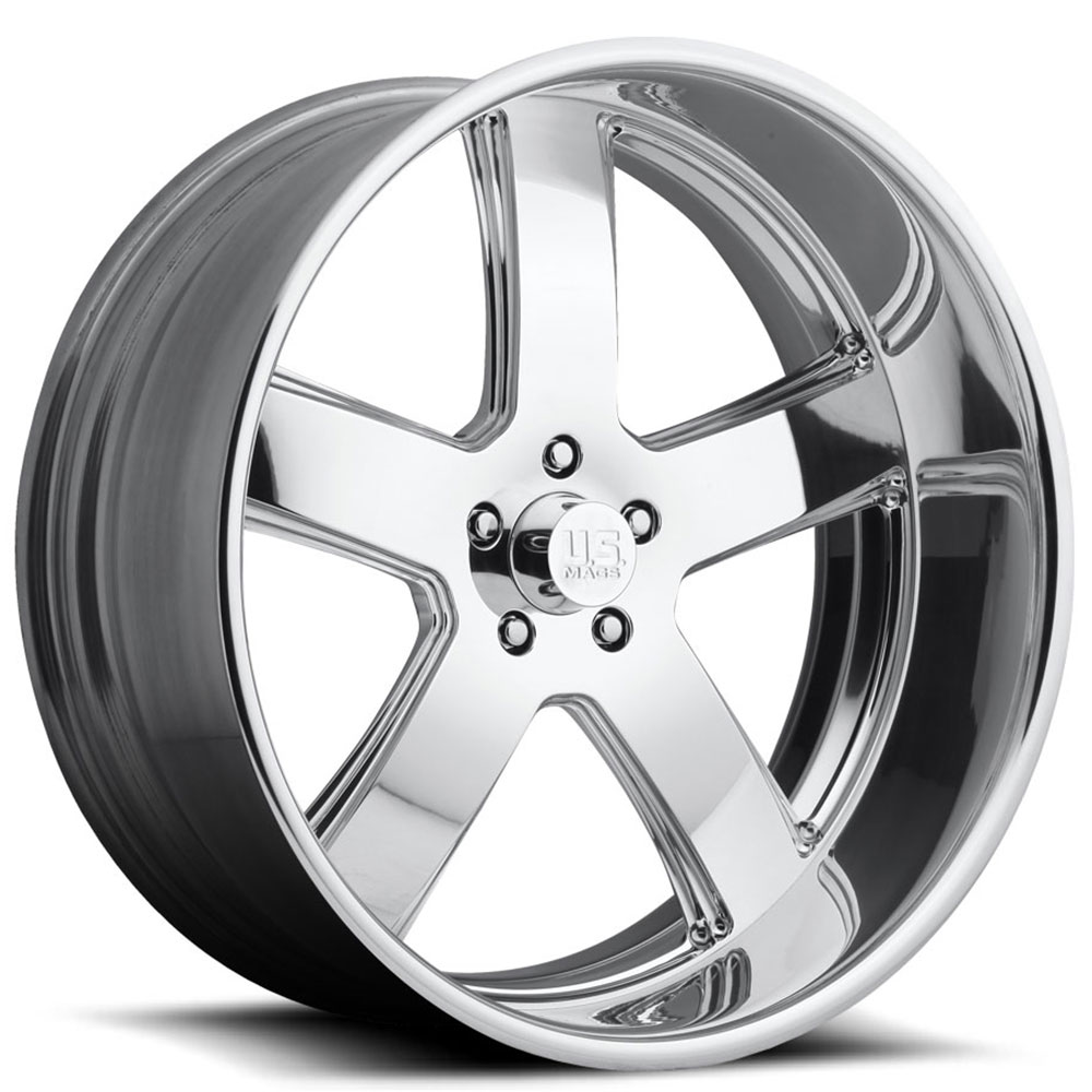 28" U.S. Mags Forged Wheels Hustler US445 Polished Tuckin Series Rims