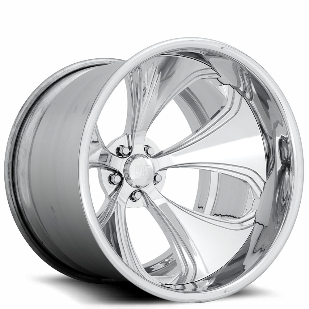 28" U.S. Mags Forged Wheels Templar Concave US818 Polished Vintage Forged 2-Piece Rims