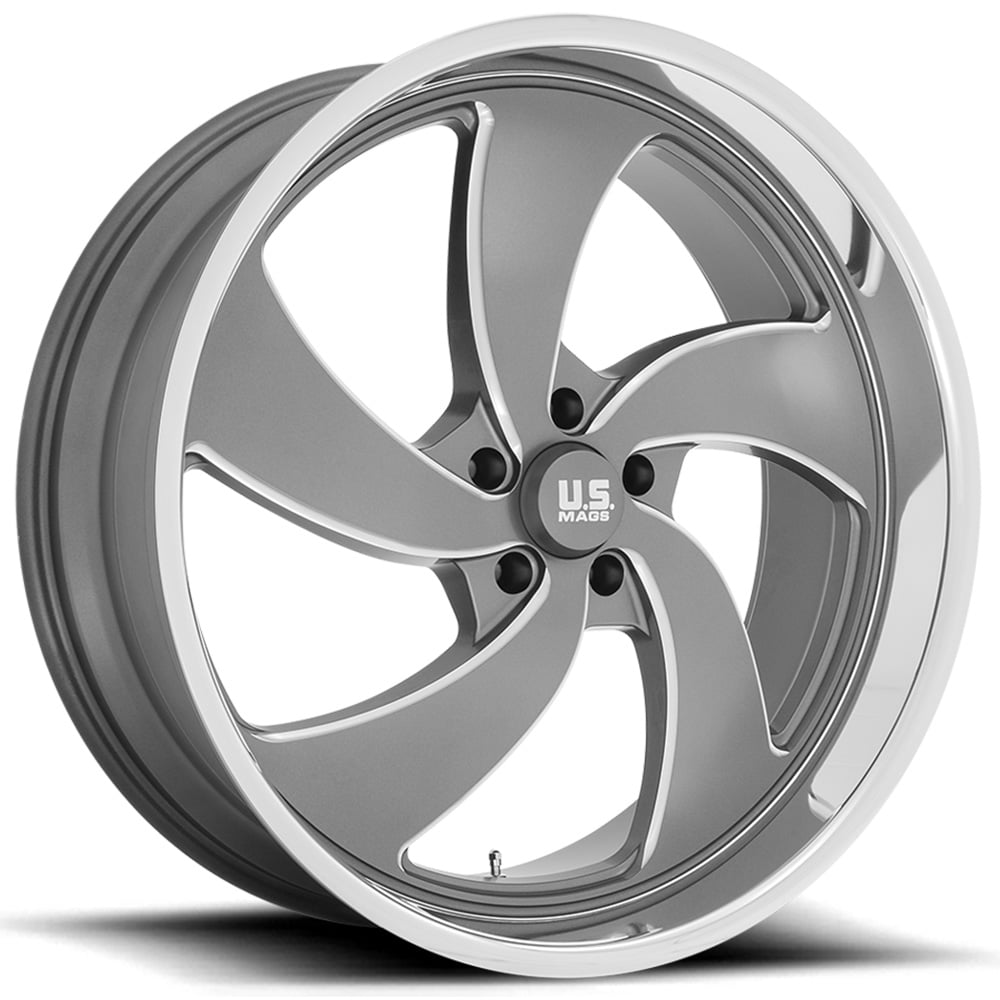 24 U S Mags Wheels Desperado 5 U133 Anthracite Milled With Diamond Cut Lip Rims Usm022 3