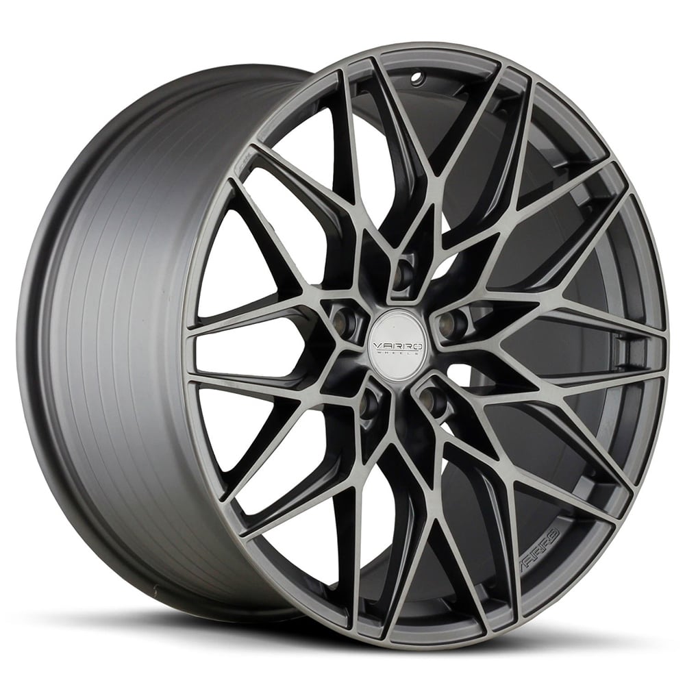 20" Staggered Varro Wheels VD42X Gloss Titanium with Brushed Face Spin Forged Rims