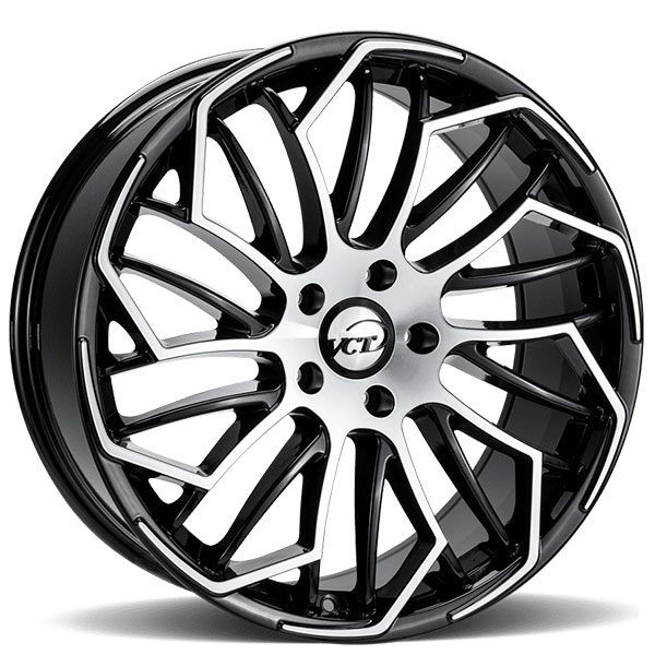 22x8.5" VCT Wheels Slider Black Machined Rims
