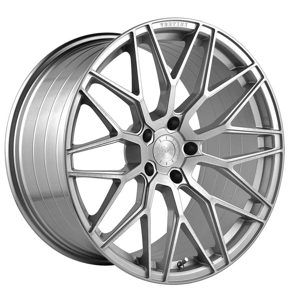 20" Staggered Vertini Wheels RFS2.0 Brushed Silver Flow Formed Rims 
