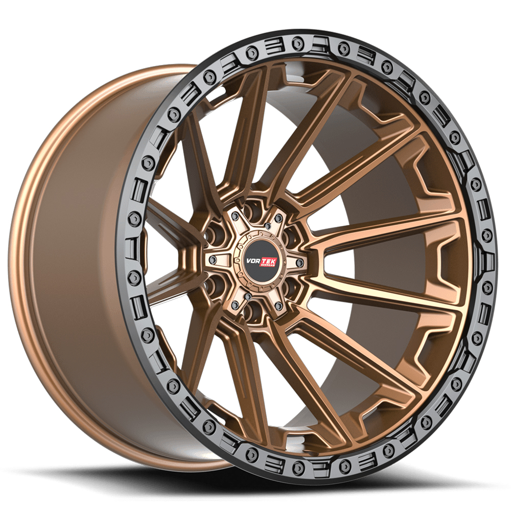 17" Vortek Off-Road VRT-601 Spartan Matte Bronze with Black Bead Ring Rims  