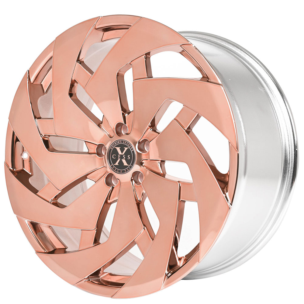 Xcess Wheels X04 Custom Rose Gold Plated Over Chrome Rims Audiocityusa 0 01 