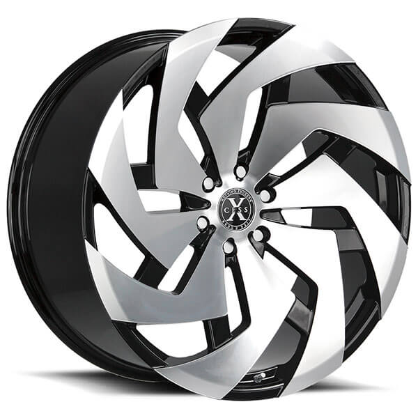 22" Xcess Wheels X04 Gloss Black Machined Rims