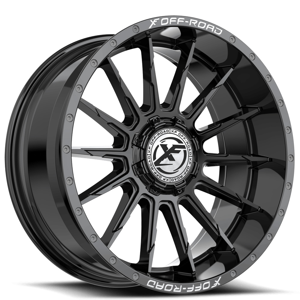 22" XF Off-Road Wheels XF-247 Gloss Black Rims 
