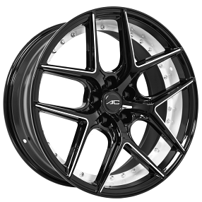 20" AC Wheels Divino Gloss Black with Custom White Accents Rims 