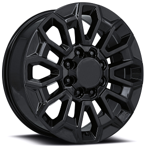22" High Country 2500 Wheels FR 277 Gloss Black with Cap OEM Replica Rims