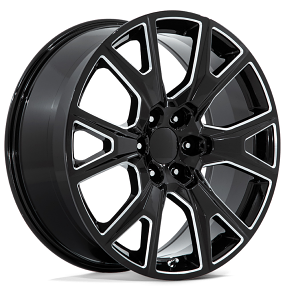22" Performance Replicas Wheels PR199 Gloss Black Milled Rims
