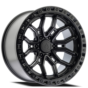 17" Arena Wheel Co A120 Terra Satin Black Center with Gloss Black Lip Off-Road Rims 