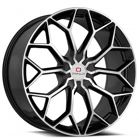 22x8.5" Cavallo Wheels CLV-44 Gloss Black Machined Rims