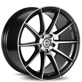 19" Curva Wheels CFF72 Gloss Black with Machined Face Flow Forged Rims