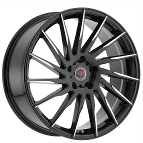 17" Revolution Racing Wheels RR15 Black with Machined Tips Rims