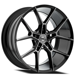 20" Select Precision Alloys Wheels S102 Alpine Gloss Black Brushed DDT with Face Clear Rims 
