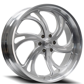 24" Corsart Wheels R501 Argon Gloss Brushed Milled with Diamond Cut Lip Rims 