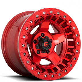 17" Fuel D632 Zephyr 17x9 Candy Red Black Ring 5x5 Wheel 12mm Jeep Truck Rim