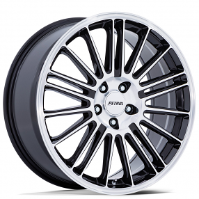 20" Petrol Wheels PE001 P1D Gloss Black with Machined Face Rims