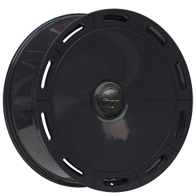 22" Giovanna Wheels AMUR Smooth Gloss Black Flow Formed Floating Cap Rims