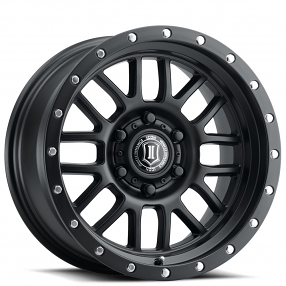 17" ICON Alloys Wheels Alpha Satin Black with Black Ring Off-Road Rims