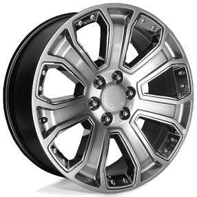 22" Performance Replicas Wheels PR113 Hyper Silver Dark with Chrome Accents Rims