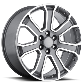 22" GMC Yukon Denali Wheels FR 49 Grey Machined OEM Replica Rims