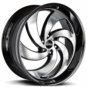 26" Strada Wheels Retro 6 Gloss Black with Machined Face Rims