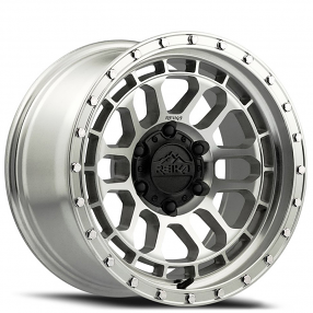 17" Reika Wheels Rambler R35 Machined Clear with Machined Ring Flow Formed Off-Road Rims