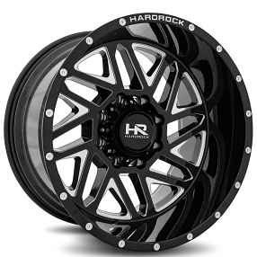 22" Hardrock Wheels H501 Bones Xposed Gloss Black Milled Off-Road Rims