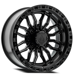 20" Arena Wheel Co A109 Hustle Satin Black Center with Gloss Black Lip 8-Lug Off-Road Rims 