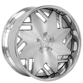 19/20" Lexani Forged Wheels LF-776 Titan Brushed Silver Face with Chrome Lip Rims 
