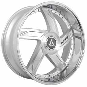 24" Artis Wheels Vestavia XL Silver Machined with SS Lip Rims