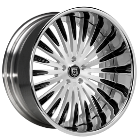 20/21" Lexani Forged Wheels LF-734 Camus Brushed with Black Accents Face and Chrome Lip Rims 