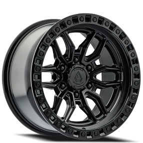 20" Arena Wheel Co A109 Hustle Satin Black Center with Gloss Black Lip 6-Lug Off-Road Rims 