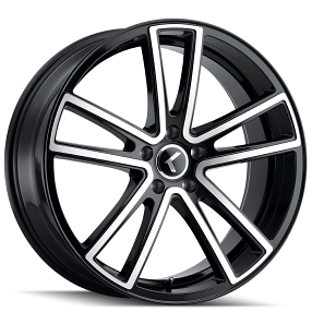 22x8.5" Kraze Wheels KR190 Lusso Gloss Black Machined Rims