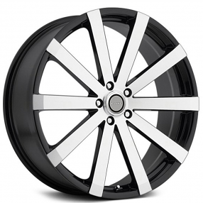 18" Elure Wheels 037-5 Black with Machined Face Rims
