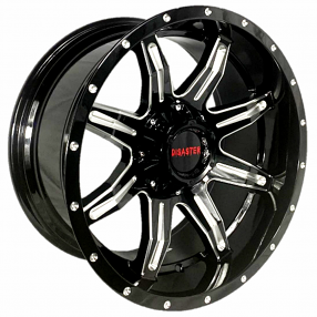 20" Disaster Wheels D02 Gloss Black Milled Off-Road Rims