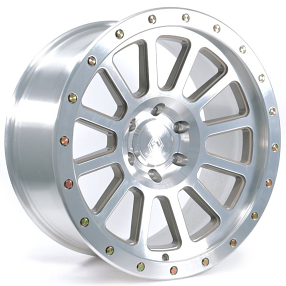 17" Arena Wheel Co A105 Ammo Bright Machine with Zinc Blots Off-Road Rims  