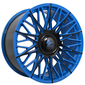 24" Lexani Wheels Newport-XL Custom Blue with Gloss Black Accents Rims