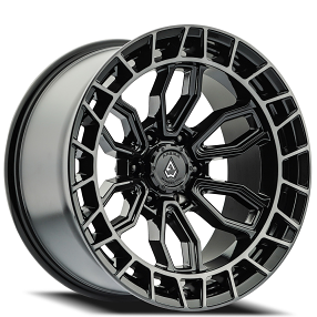17" Arena Wheel Co A102 Recon Gloss Black Center with Machined DDT Lip Off-Road Rims   