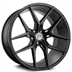 20" Staggered Pinnacle Wheels P204 Splendent Gloss Black Rims